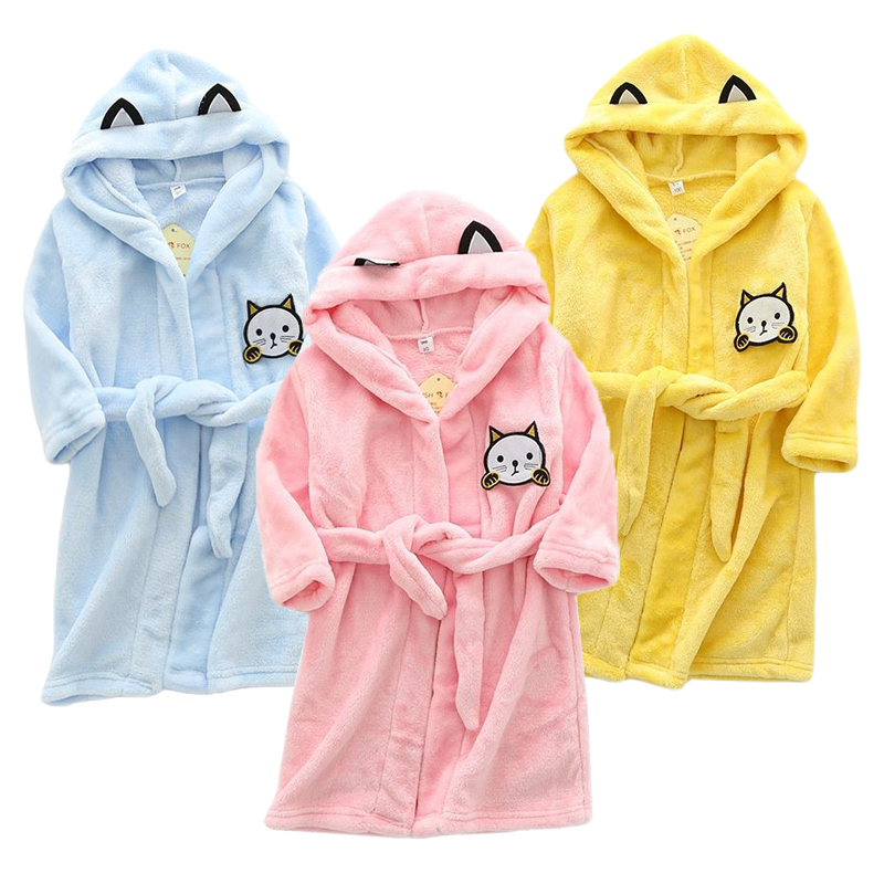 Winter Clothing Baby Girl - Crianças dos desenhos animados gato roupões