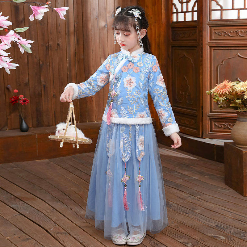 Winter Clothing Baby Girl - Hanfu menina fantasia antiga, vestido de