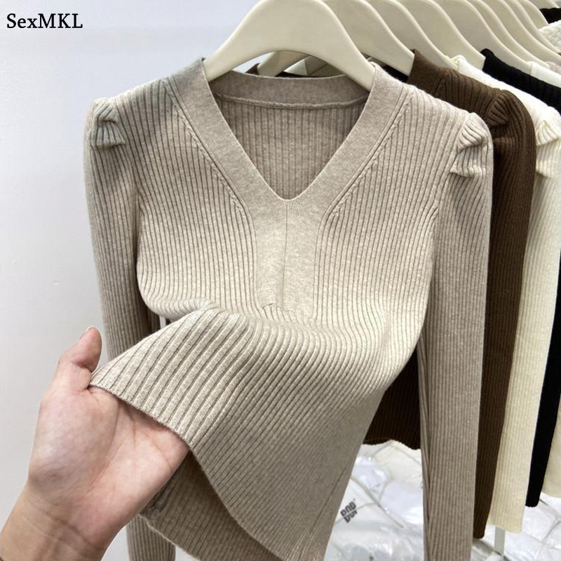 Winter Clothing Factory Outlet - Elegante decote em v inverno básico