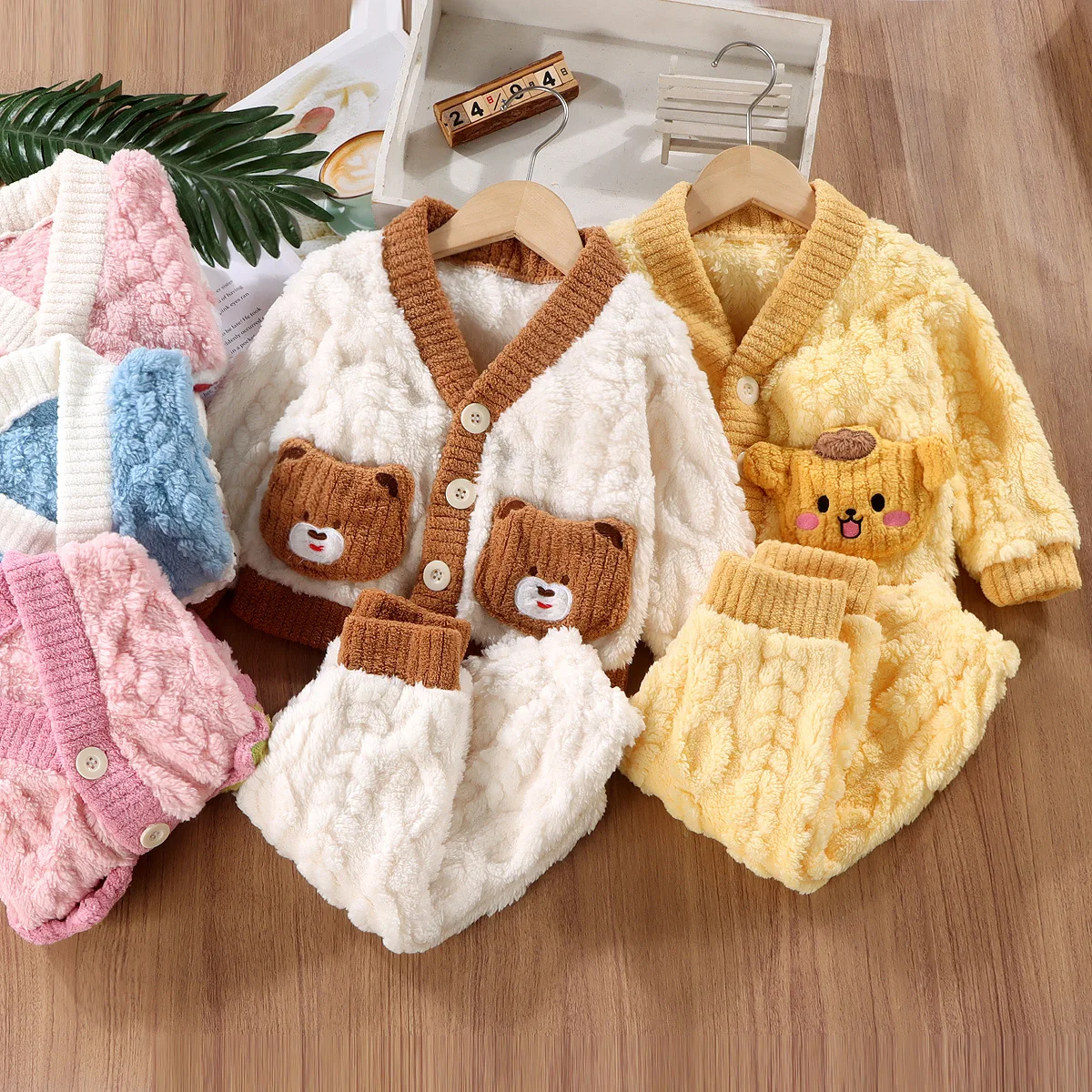 Winter Clothing Baby Girl - Novo outono inverno crianças engrossar pijamas