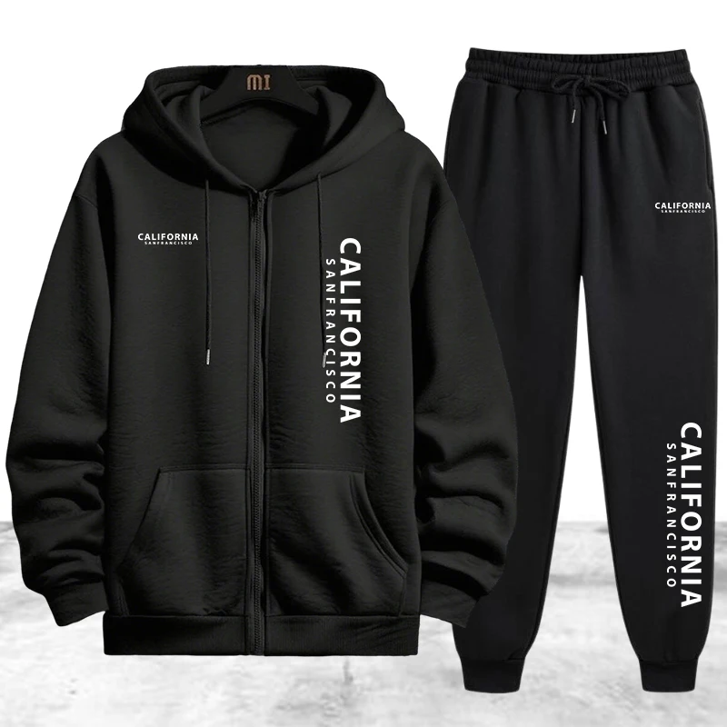 Winter Clothing Outdoor - Conjunto de Moletom Masculino com Estampa