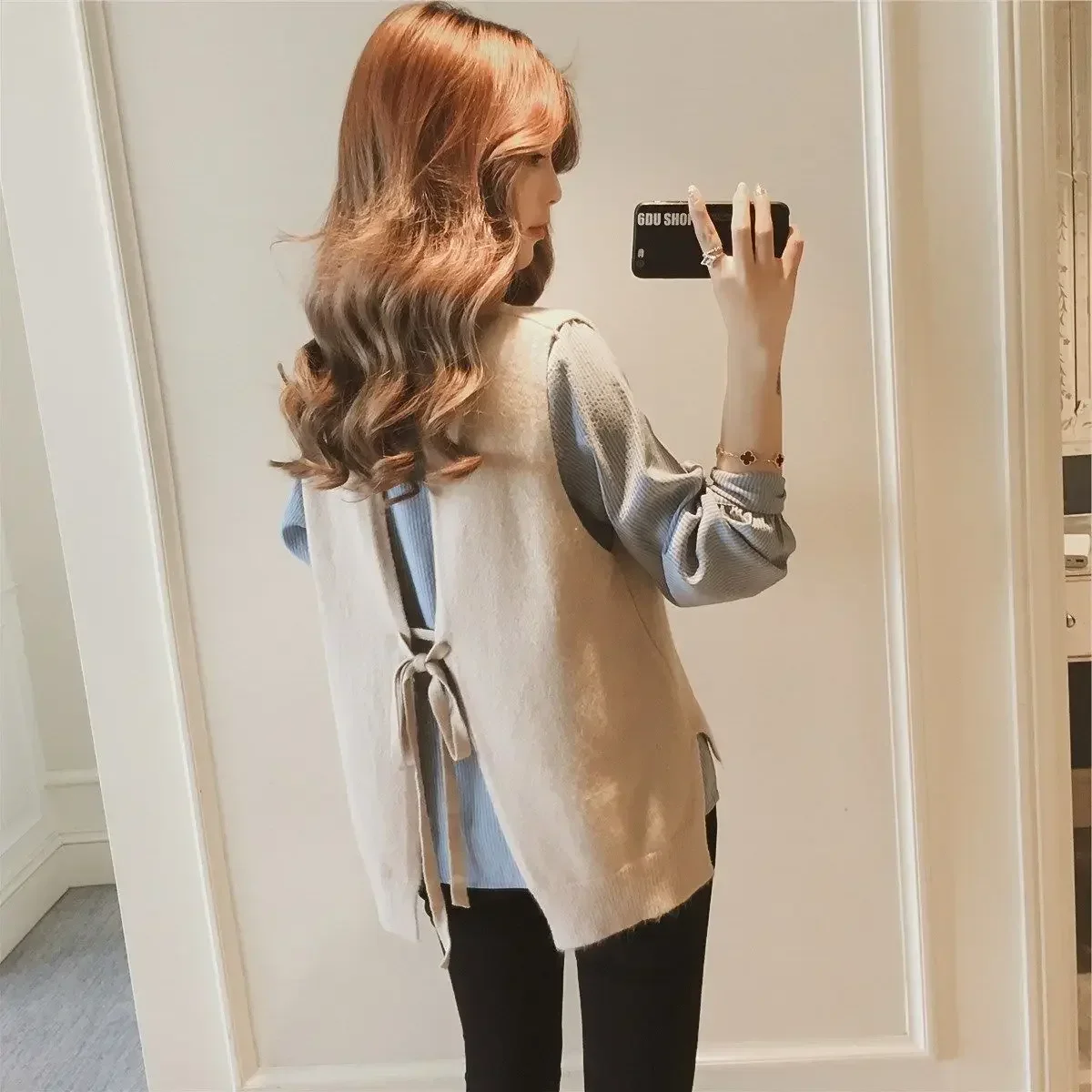 Winter Clothing Offer - Colete de malha estilo coreano feminino,
