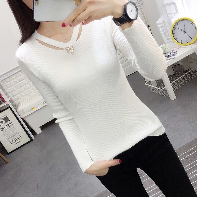 Winter Clothing Trends For Women - V pescoço tricô fino simplicidade elegante