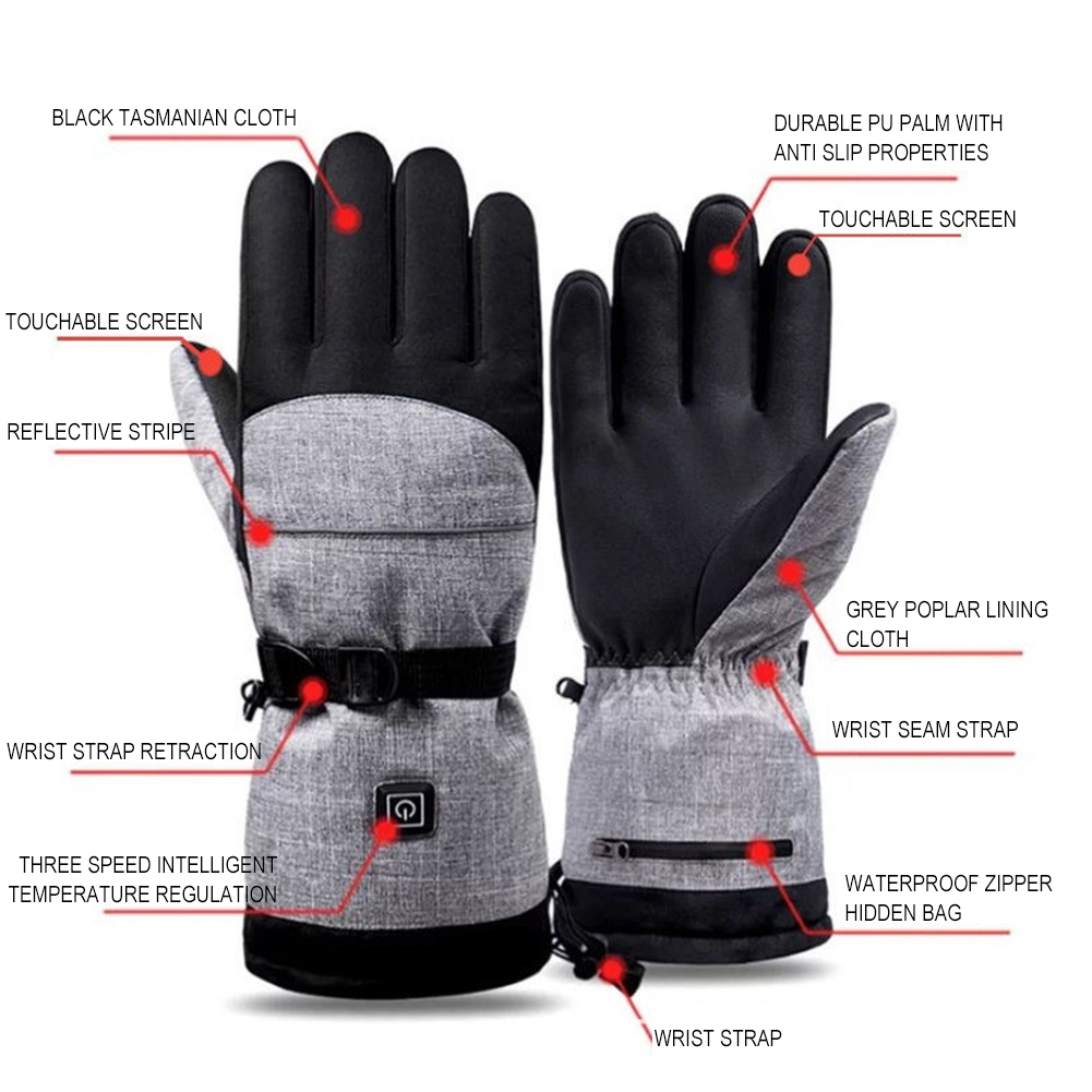 Heated Gloves Electric - 1 par de luvas térmicas elétricas
