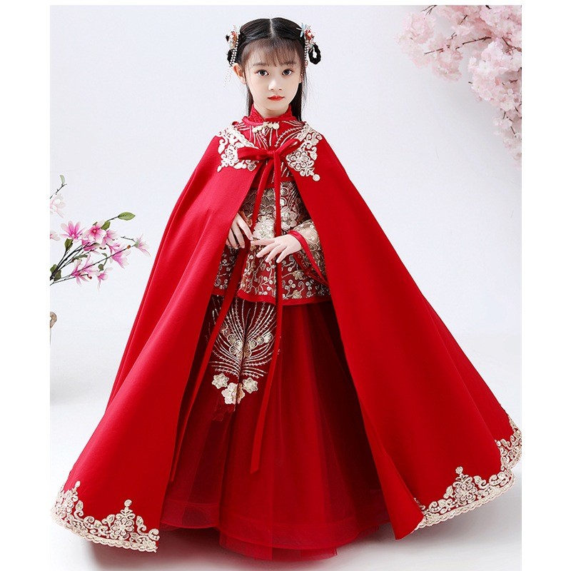 Winter Clothing Kids - Vestido Infantil Hanfu Cheongsam para Meninas,