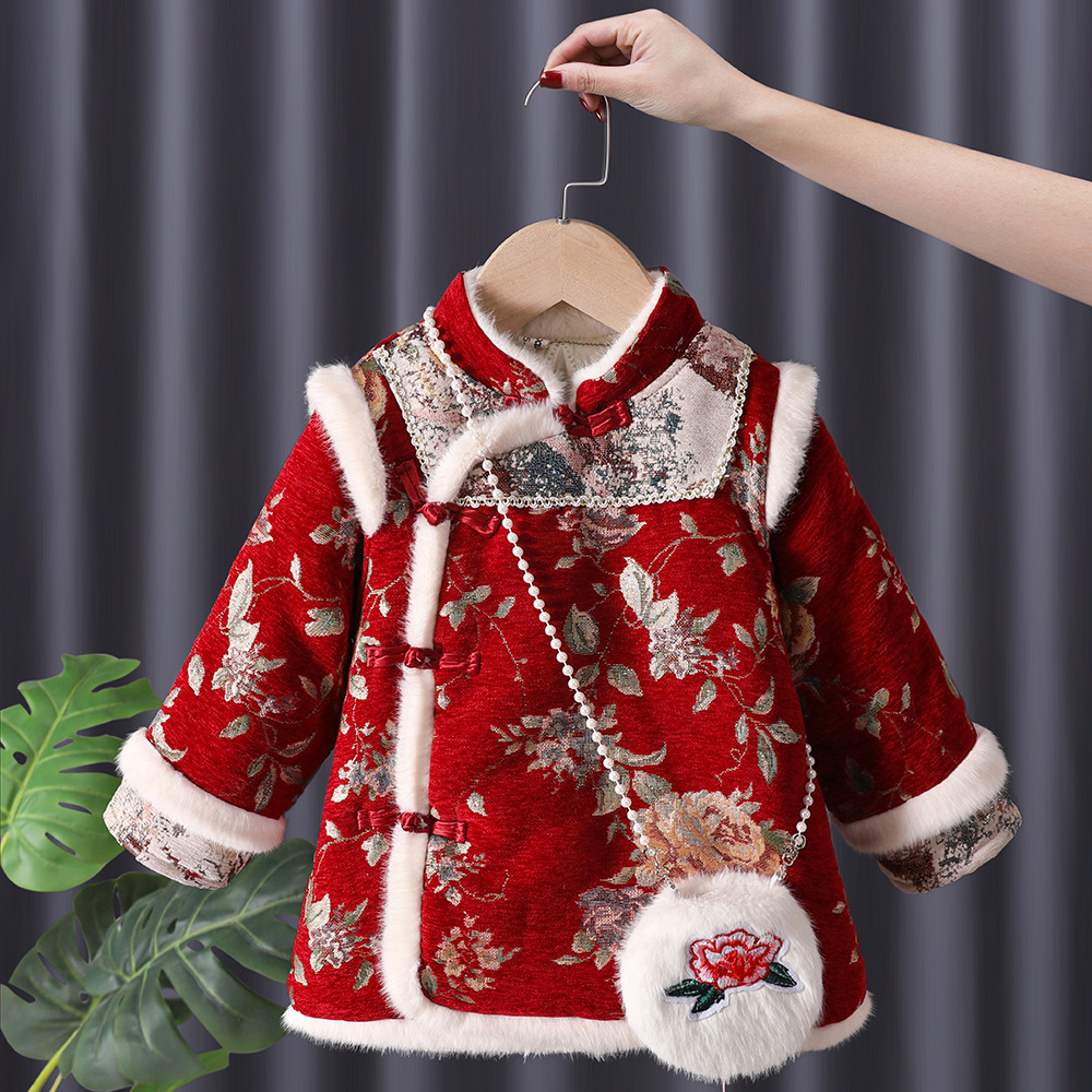 Winter Clothing Baby Girl - Inverno bebê meninas hanfu crianças princesa