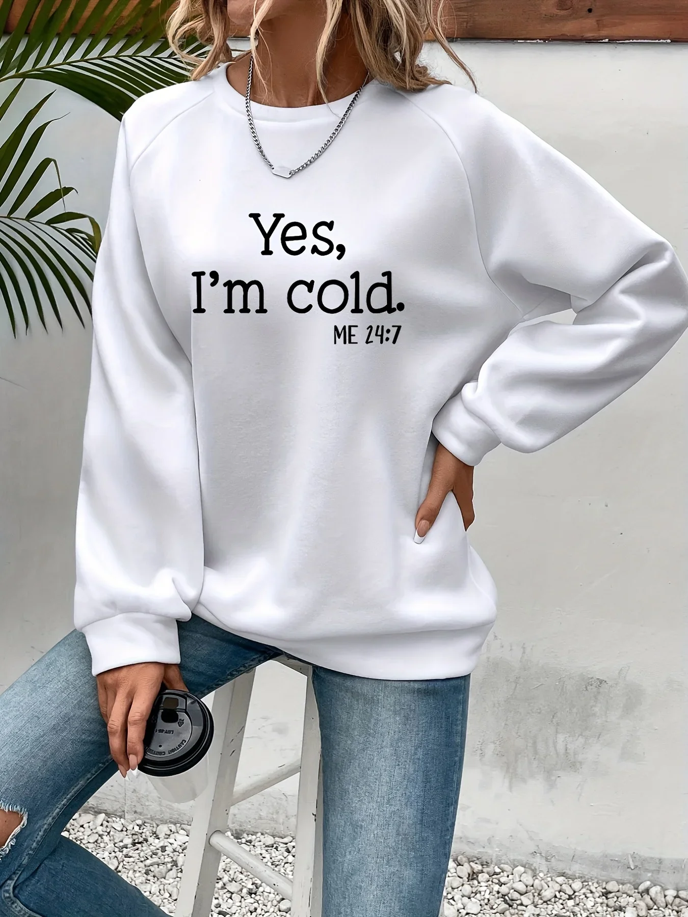 Winter Clothing Trends For Women - Sim estou frio carta impressa sweatshirts