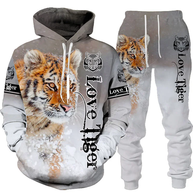 Winter Clothing Men Style - Novo animal 3d tigre impresso moletom