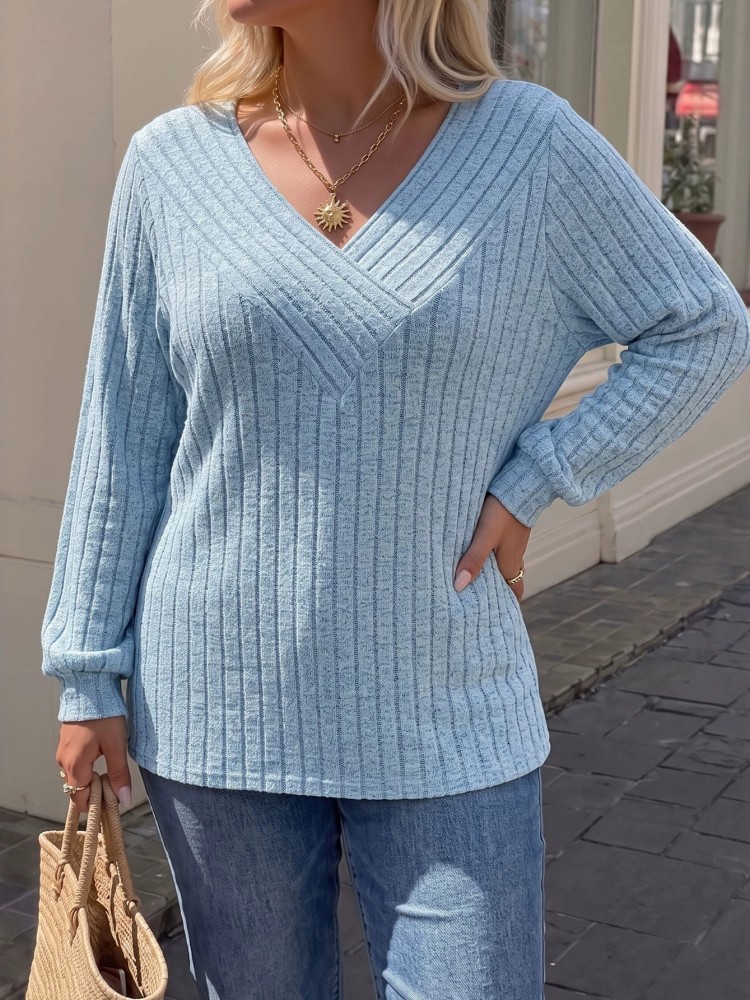 Camiseta de Tricô Casual Femin - Winter Clothing Plus Size avaliação e preço