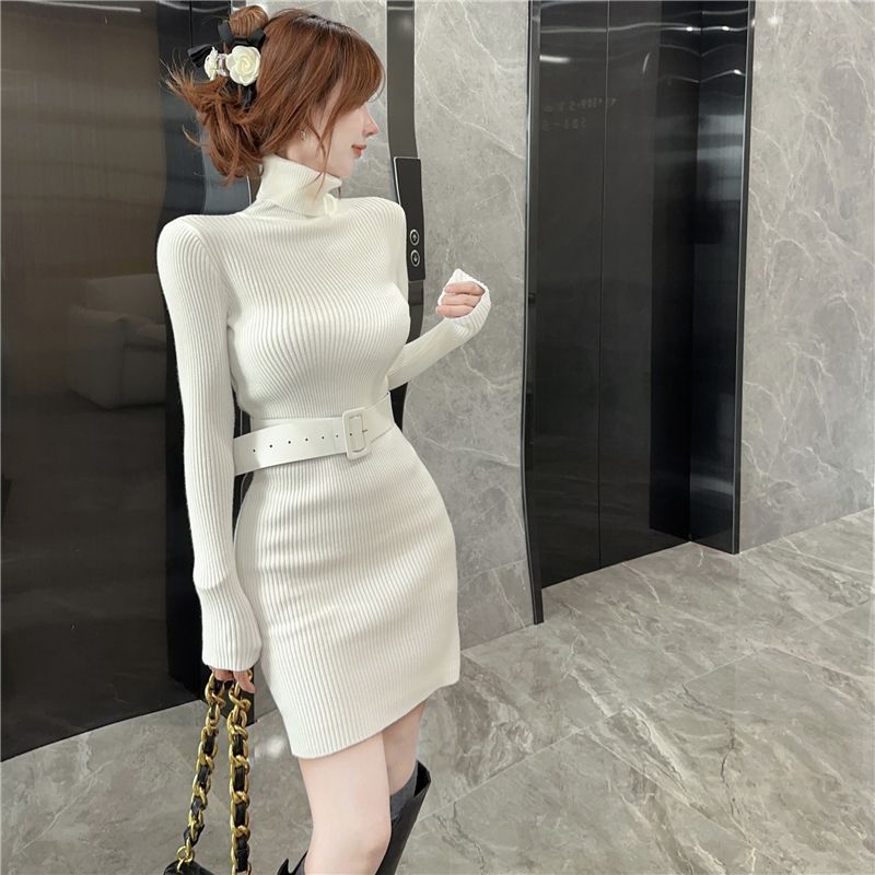 Bodycon gola alta curto magro  - Winter Clothing On Sale avaliação e preço
