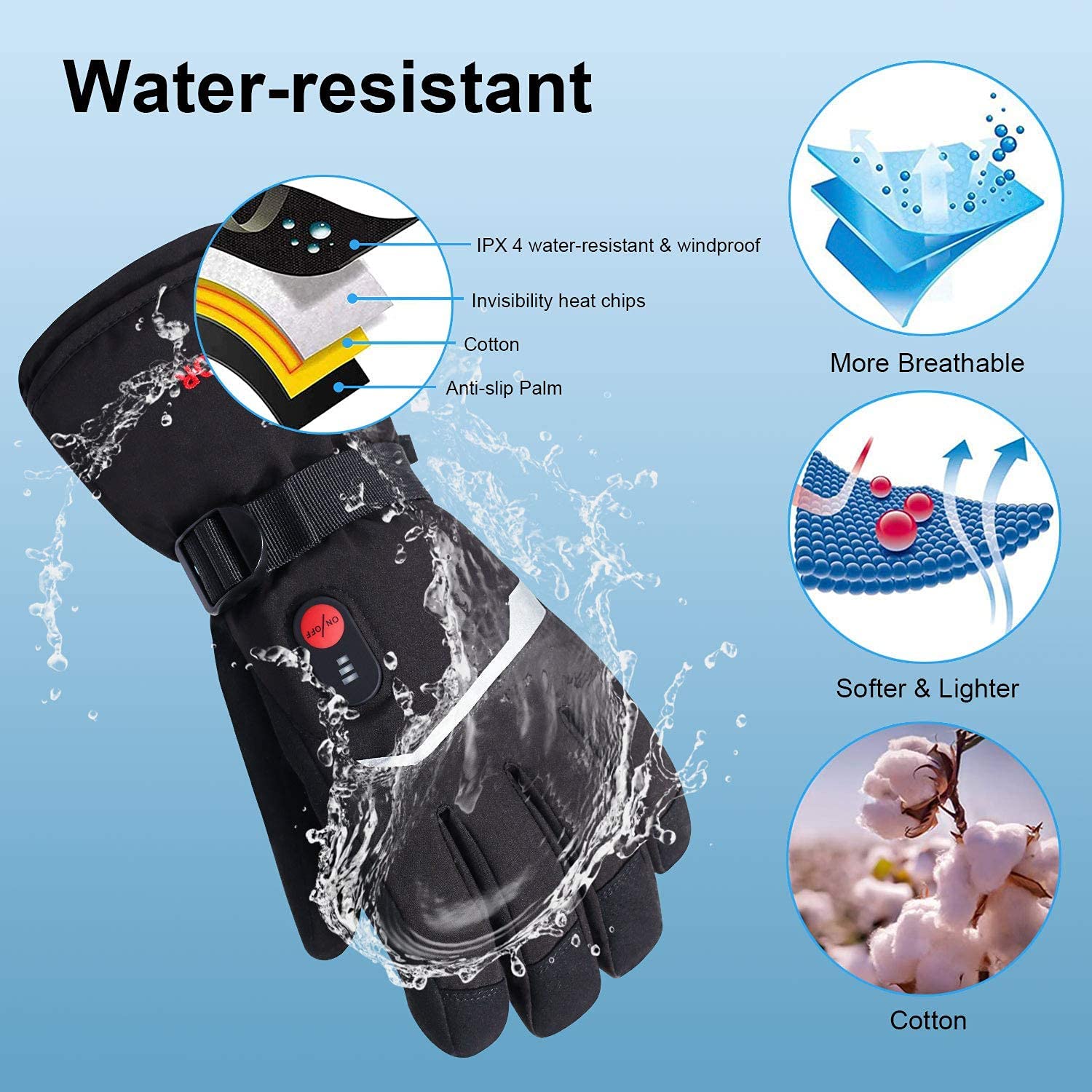 Snow cerf inverno luvas aqueci - Heated Gloves Electric avaliação e preço
