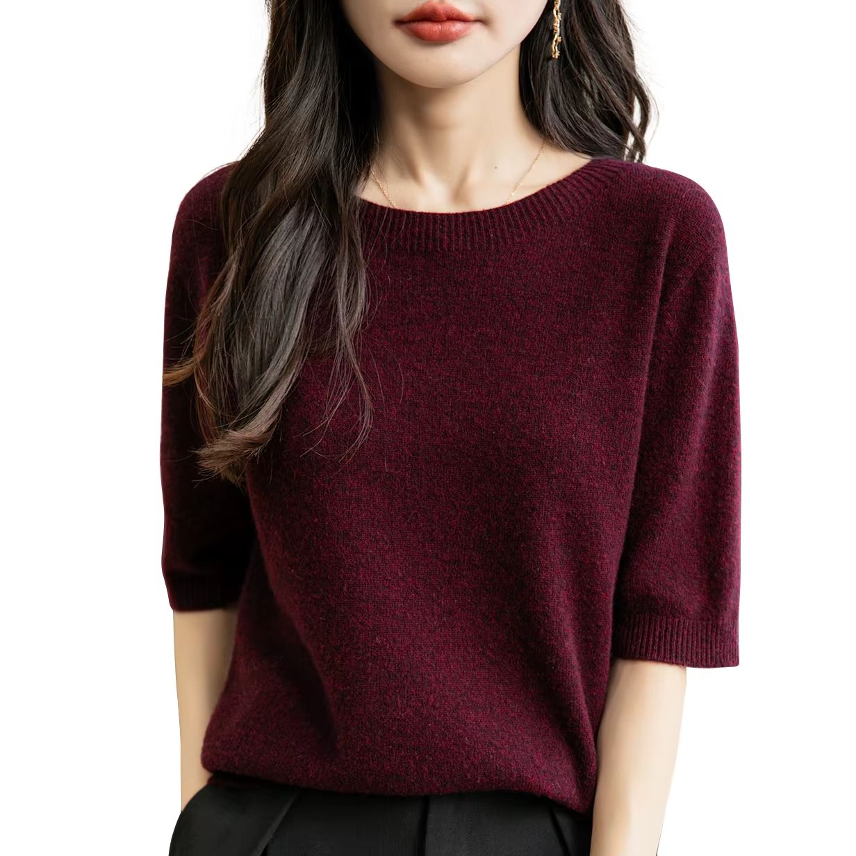 Tops femininos roupas 100% lã  - Winter Clothing Factory Outlet avaliação e preço