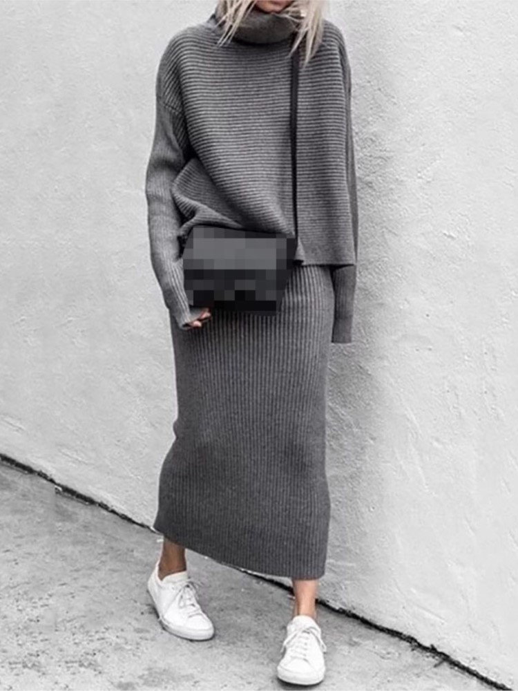 Conjunto de Saia Midi Trançada - Winter Clothing Sales avaliação e preço