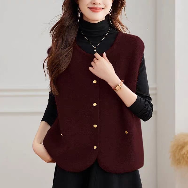 Colete de malha feminino sólid - Winter Clothing Offer avaliação e preço